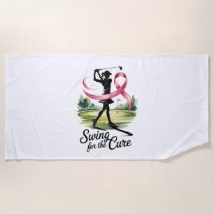 Serviette De Plage Swing for the Cure Golf Breast Cancer