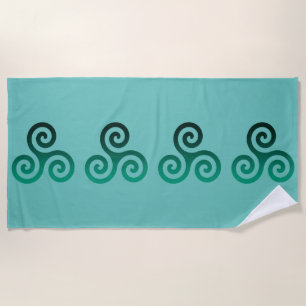 Serviette De Plage Symbole celtique antique Triskele vert
