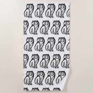 Serviette De Plage Symbole de hibou noir