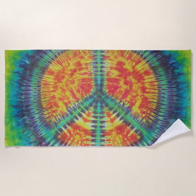 Serviette De Plage SYMBOLE DE LA PAIX Tie Dye (Devant)