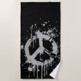 Serviette De Plage Symbole de Paix Grunge – Conception d'Art de Rue U