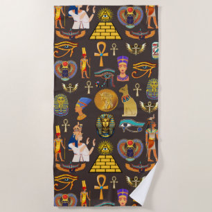 Serviette De Plage Symbole Motif égyptien Hiéroglyphique antique