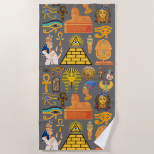 Serviette De Plage Symbole motif Hiéroglyphe égyptien antique