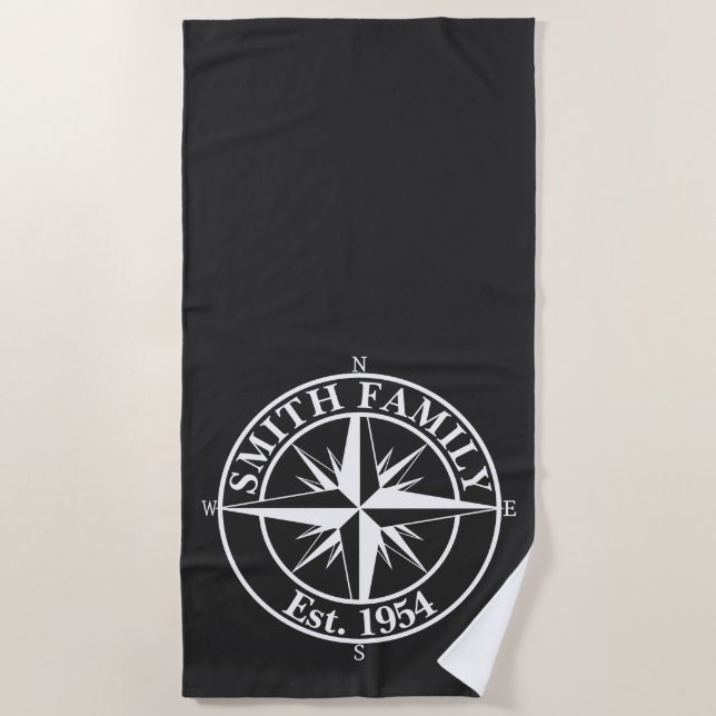 Serviette De Plage Symbole personnalisable du monogramme étoile de la (Devant)