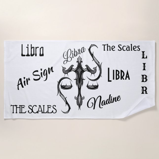 Serviette De Plage SYMBOLE Zodiaque Libra (Devant)