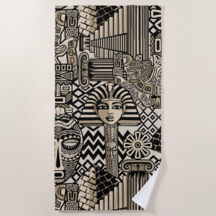 Serviette De Plage Symboles historiques anciens Style de tatouage