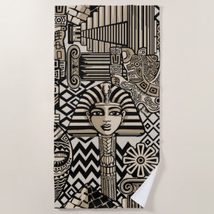Serviette De Plage Symboles historiques anciens Style de tatouage