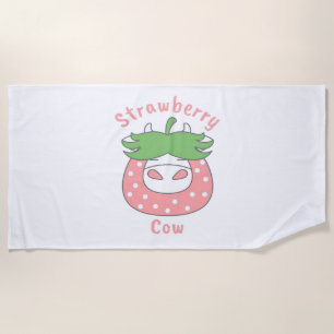 Serviette De Plage T-shirt classique à la fraise rose