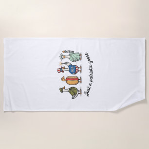 Serviette De Plage T-shirt drôle de l'USA avec gravure vintage d'oie 