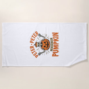 Serviette De Plage T-shirt drôle de squelette d'Halloween Peter Peter