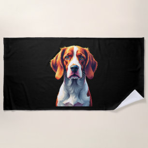 Serviette De Plage T-shirt maman papa chien visage de Brittany Spanie