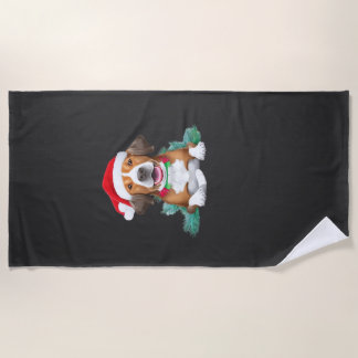 Serviette De Plage T-Shirt oversize chien de Noël drôle