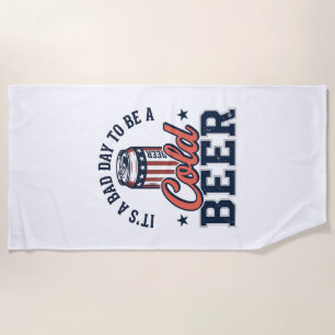Serviette De Plage T-shirt vectoriel vintage de bière froide patrioti