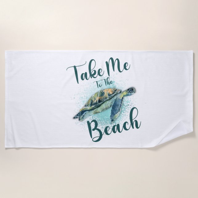 Serviette De Plage Take me to the beach, Sea Turtle (Devant)