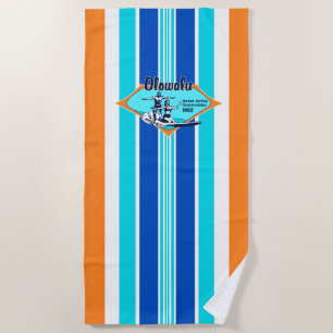 Serviette De Plage Tandem Surf Hawaiian Vintage Surf - Orange