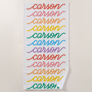 Serviette De Plage Tapis de plage à nom répétitif personnalisé de typ