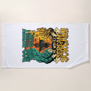 Serviette De Plage Tarte aux baies Bouh Crème glacée Citrouille Épouv