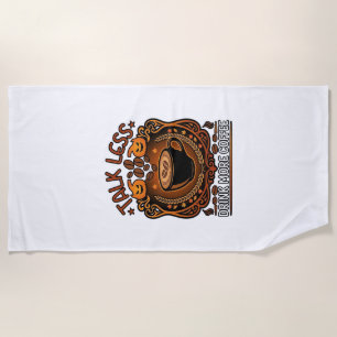 Serviette De Plage Tasse Café Halloween Citrouilles Parle Moins Boit