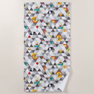 Serviette De Plage Temps d'aventure   Motif de caractères triangulair