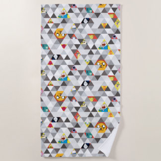 Serviette De Plage Temps d'aventure | Motif de caractères triangulair