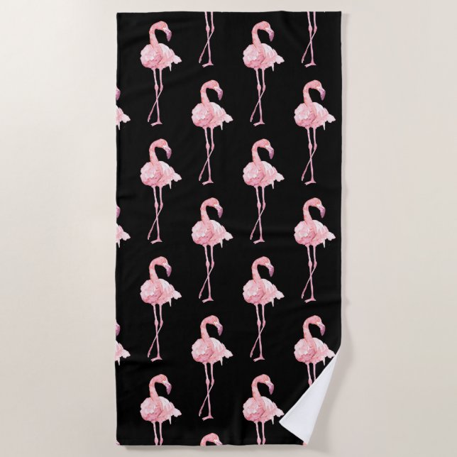 Serviette De Plage Tender Flamant rose Series Design 2 Beach Tower (Devant)