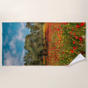 Serviette De Plage terrain fleuri et arboré