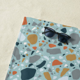 Serviette De Plage Terrazzo En Bleu