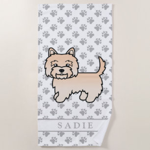 Serviette De Plage Tervueren Cairn Terrier Chiot Mignon Dessin Animé