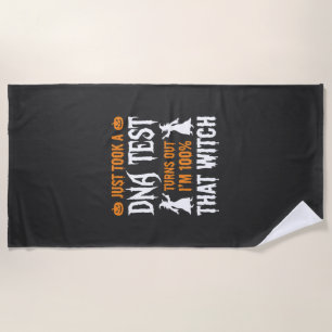Serviette De Plage Test ADN Sorcière Drôle d'Halloween Graphique