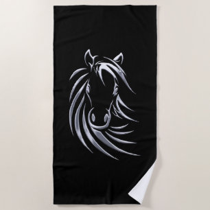 Serviette De Plage Tête de cheval en argent