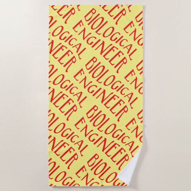Serviette De Plage Texte de l'ingénieur biologique (Devant)