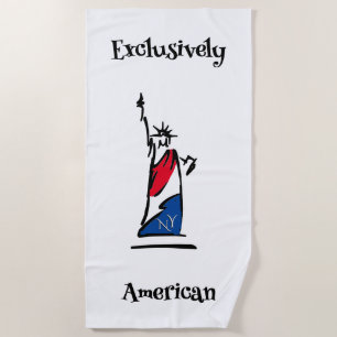 Serviette De Plage Texte Personnalisé Statue de Liberty Lady Liberty 