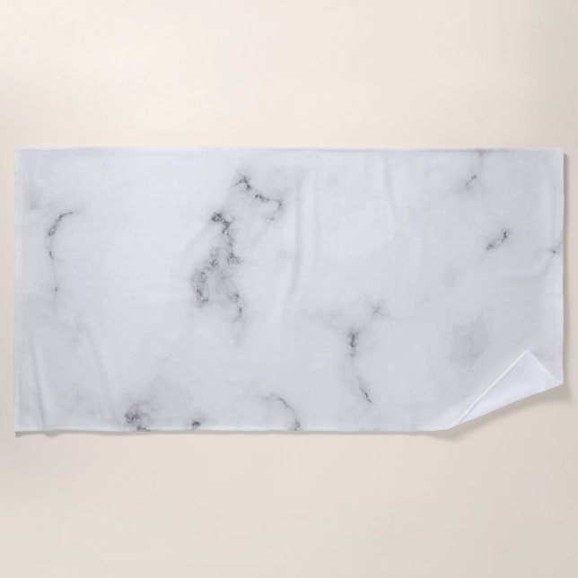 Serviette De Plage Texture de marbre blanc de luxe (Devant)