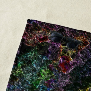 Serviette De Plage Texture foncée, corrodée ou détruite éponge