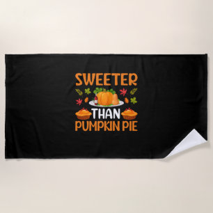 Serviette De Plage Thanksgiving plus doux que le gâteau Citrouille