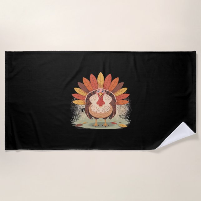 Serviette De Plage Thanksgiving Turquie - Automne Vacances Classique  (Devant)