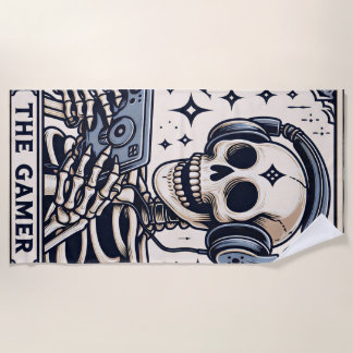 Serviette De Plage The Gamer Skeleton Tarot Card