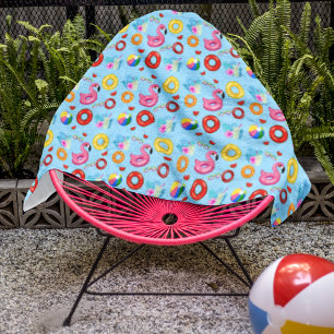 Serviette De Plage Thème de fête de piscine amusant