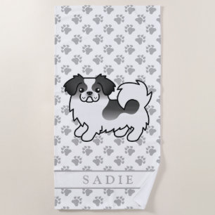 Serviette De Plage Tibétain Spaniel Parti-Coleur Noir Chien Mignon & 