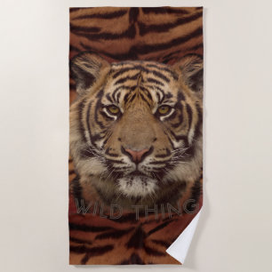 Serviette De Plage Tiger avec votre texte