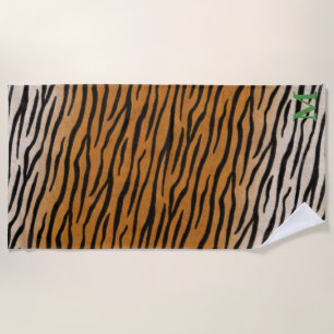 Serviette De Plage Tiger Fourrure Poster de animal réaliste Monogramm