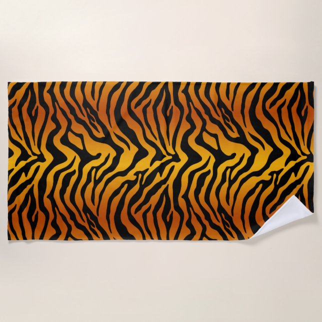 Serviette De Plage Tigre exotique rayé (Devant)