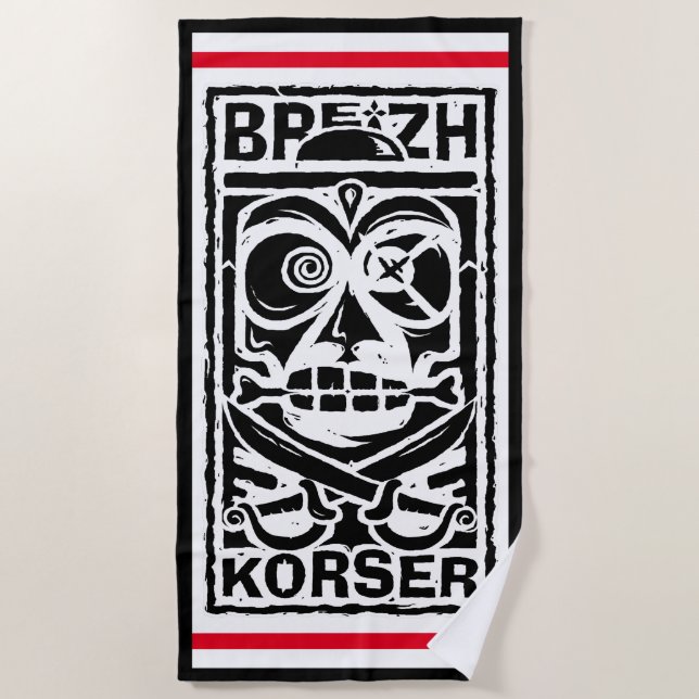 Serviette De Plage Tiki Breizh Korser (Devant)