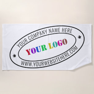 Serviette De Plage Timbre d'entreprise du logo d'entreprise personnal