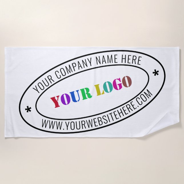 Serviette De Plage Timbre d'entreprise du logo d'entreprise personnal (Devant)