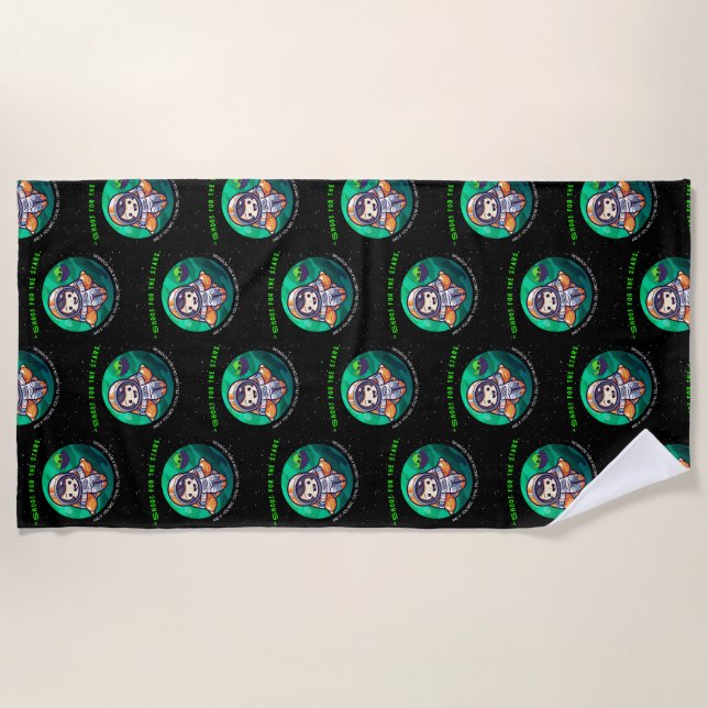 SERVIETTE DE PLAGE TIRAGE POUR LES DÉBUTS, ASTRONAUT (Devant)