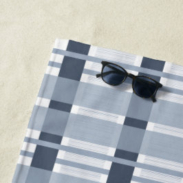 Serviette De Plage Tissus à carreaux et à rayures bleus