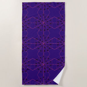 Serviette De Plage Toile d'araignée noire rose Art Motif Halloween