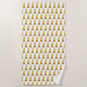 Serviette De Plage Toile de plage Golden Wolf Head