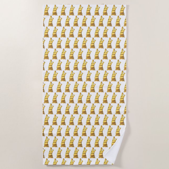 Serviette De Plage Toile de plage Golden Wolf Head (Devant)